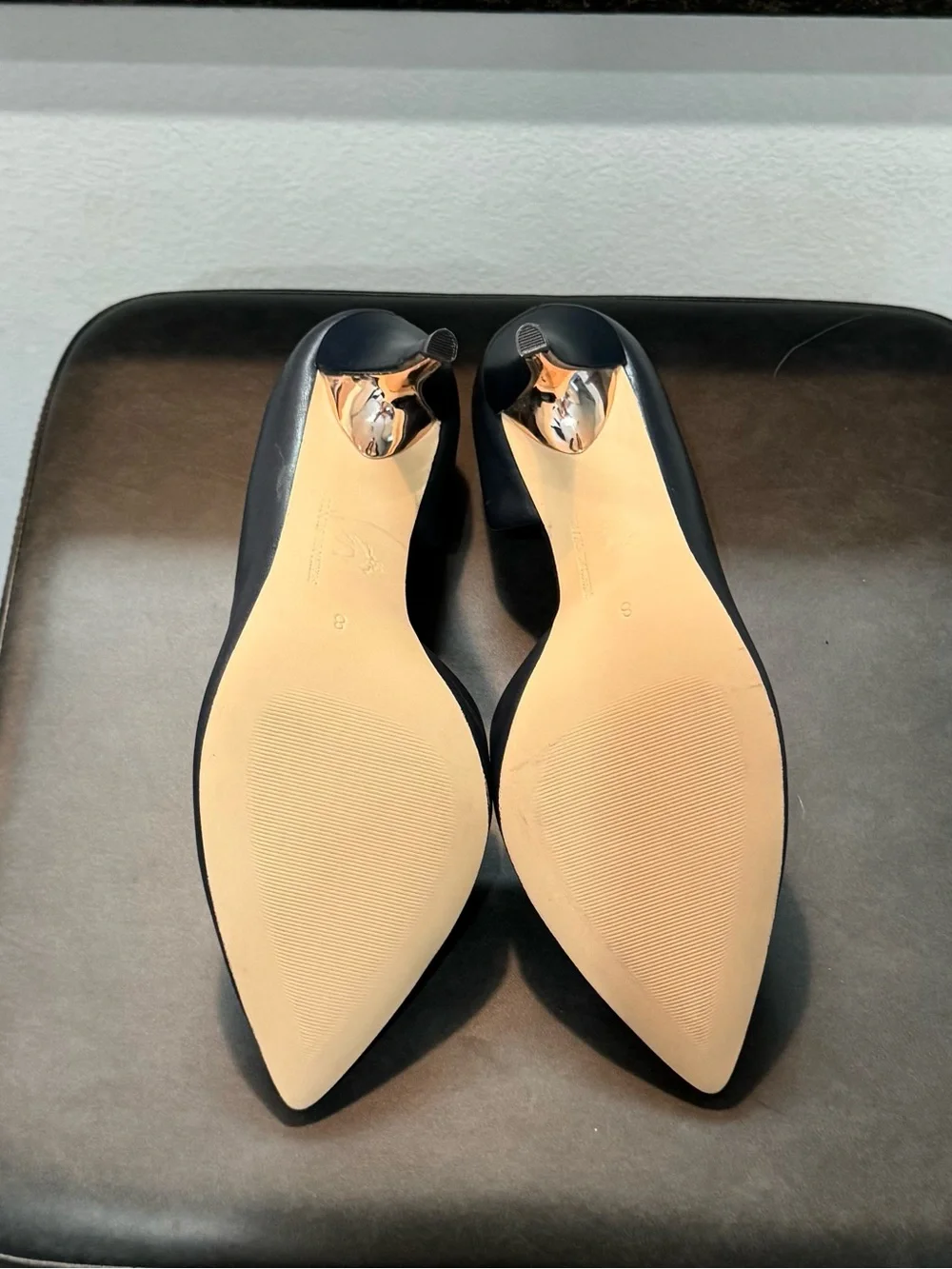 Brooks Brothers Navy Pointed D'Orsay Heels